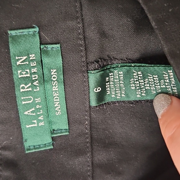 RALPH Lauren Sanderson Black Flat Front Pants Size 10 GUC - Picture 7 of 7